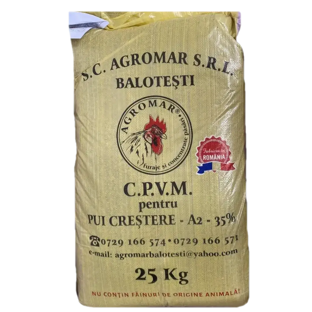 AGROMAR - Concentrate / C.P.V.M. pui crestere (30 zile-sacrificare) A2 35 % farin, 25kg