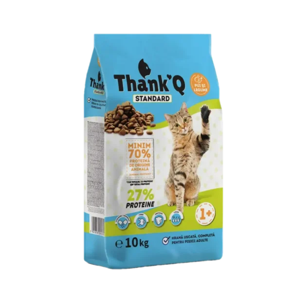 thank q standard hrana pentru pisici adulte cu pui, 10kg