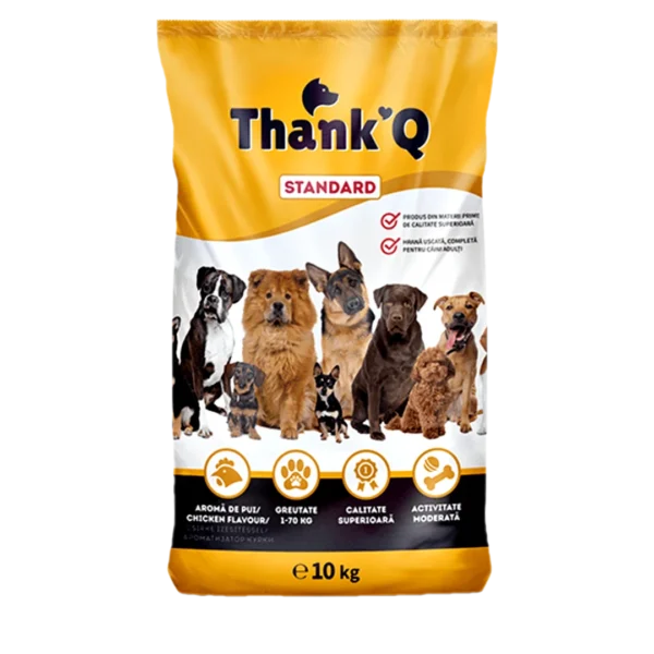 thank q standard hrana uscata pentru caini cu aroma de pui, 10kg