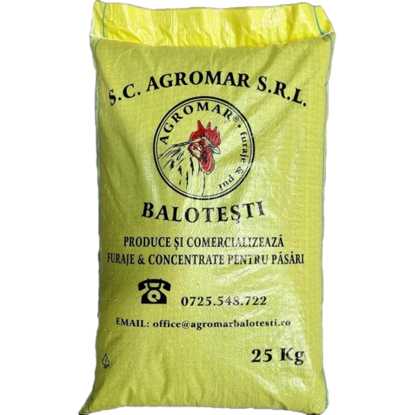 agromar furaje / nutret combinat pui crestere (> 30 zile) cu proteina 18 % granulat semiintensiv, 25kg