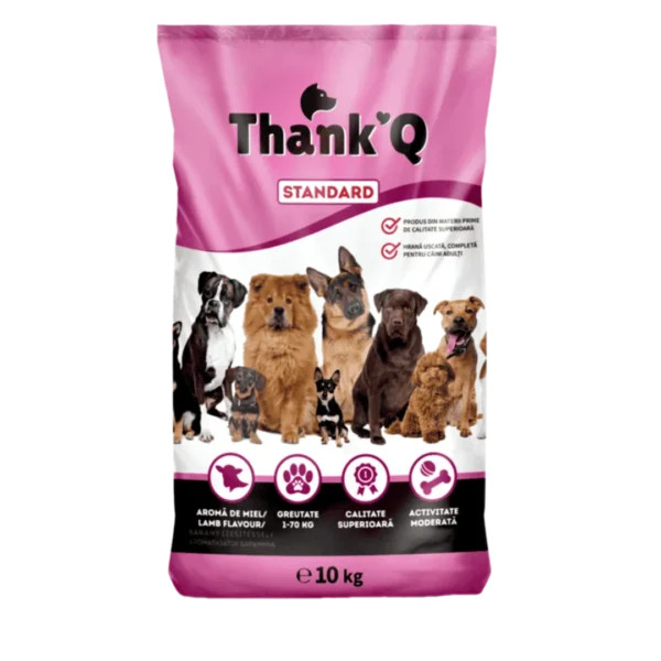 thank q standard hrana uscata pentru caini cu aroma de miel, 10kg
