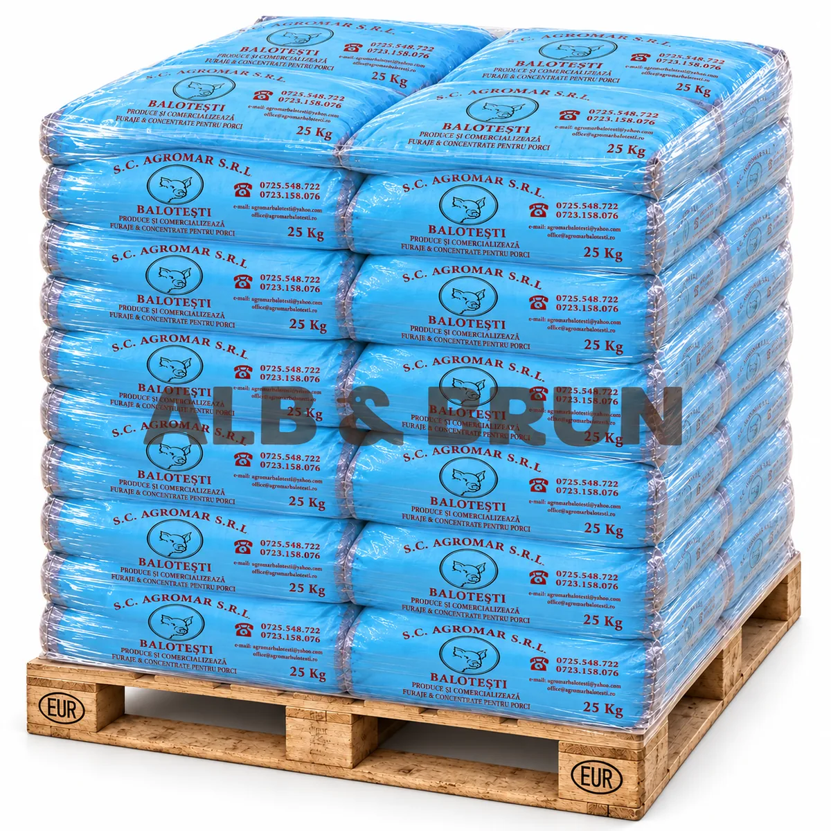 AGROMAR - Concentrate / C.P.V.M. Porc Gras si Scroafe P5 30 % farin, 25kg - PALET tona