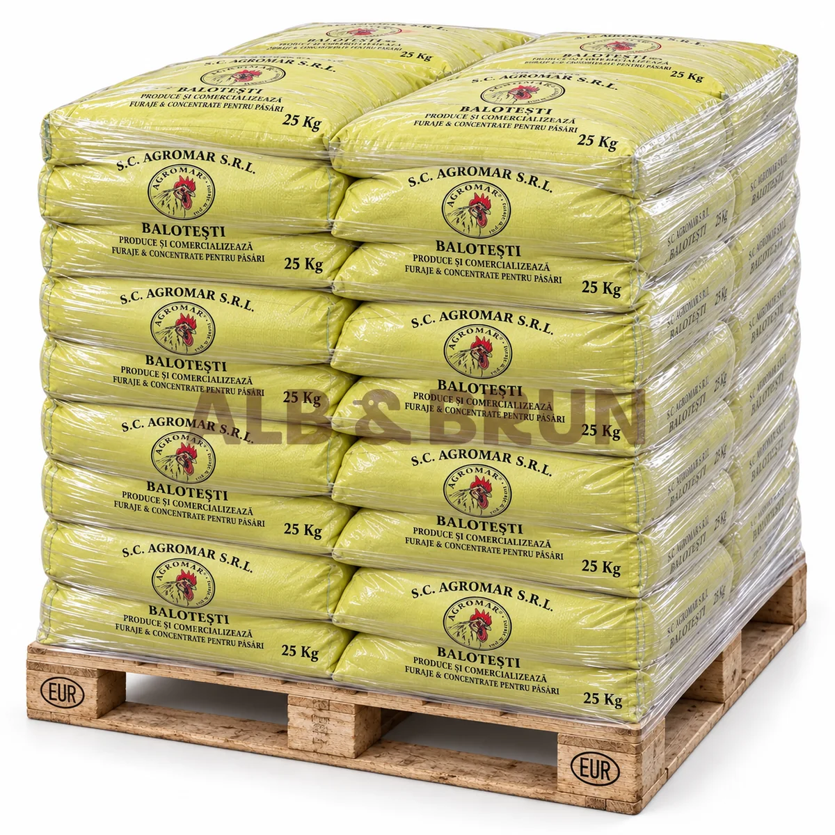 AGROMAR - Furaje / Nutret combinat pui crestere cu proteina 18 % granulat semiintensiv, 25kg - PALET tona