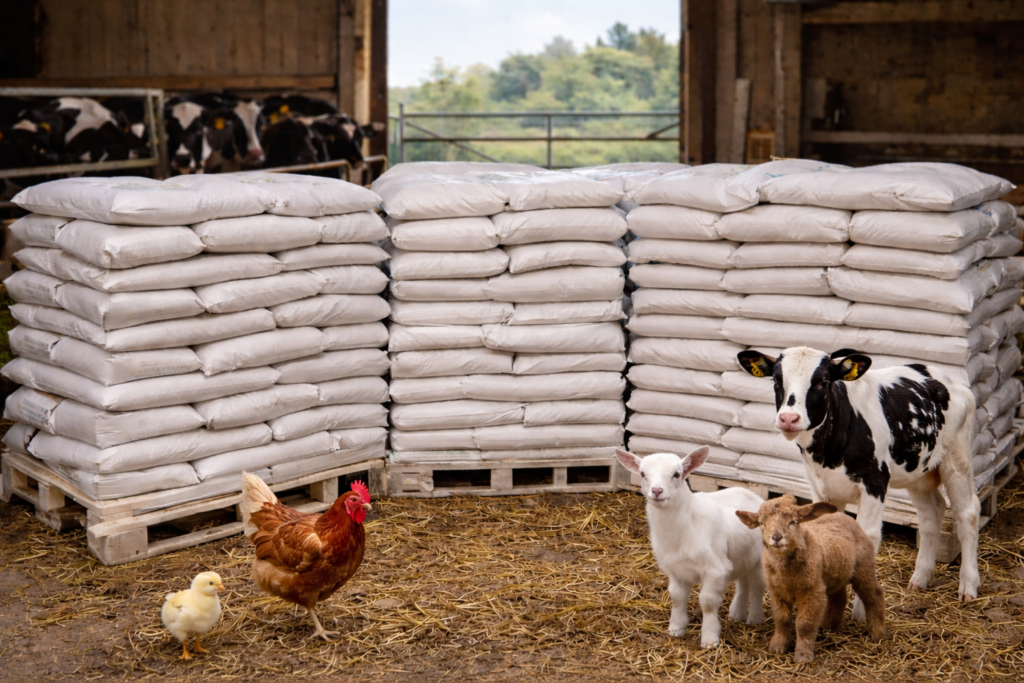 Furaje la tonă pentru pui, vaci, oi si capre