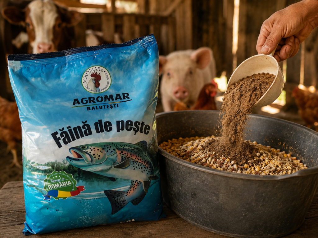 Făina de pește în rețetele furajere: când completezi proteina și când nu are sens