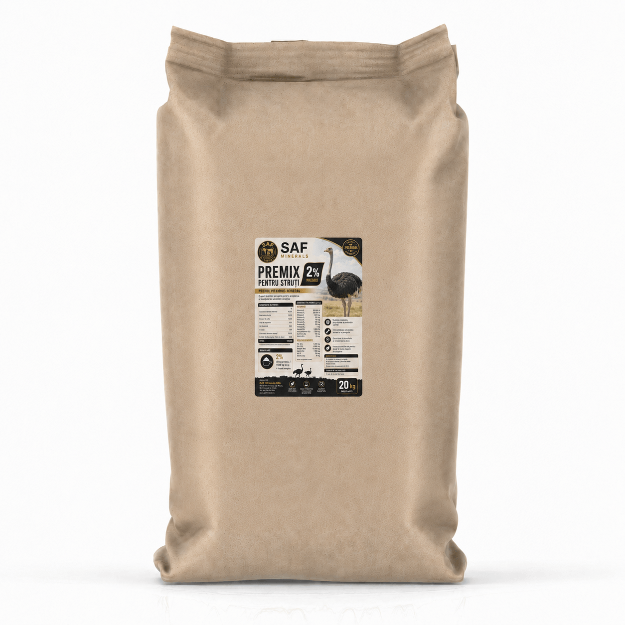 Premix pentru struți, premix vitamino-mineral, 20 kg