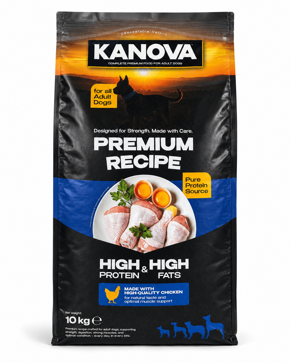 KANOVA Chicken Mini Adult – Hrană uscată cu pui pentru câini adulți, 10 kg
