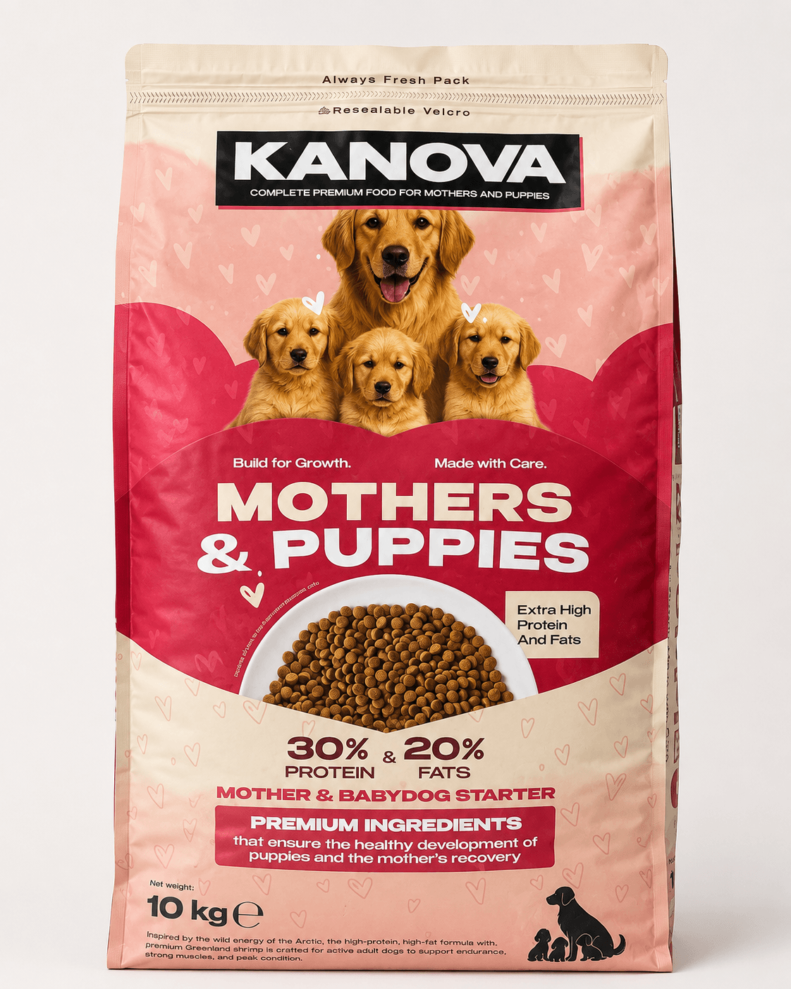 KANOVA Starter Mothers & Puppies – Hrană uscată pentru cățele mame și pui, 10 kg