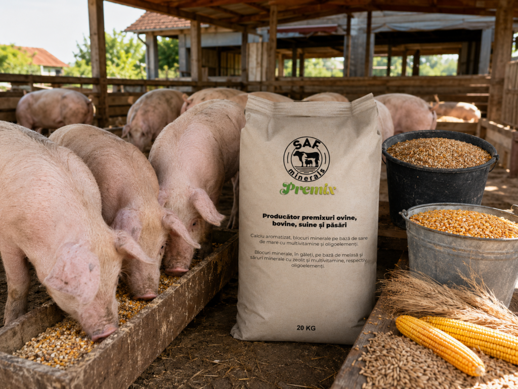 Premix porc creștere-finisare: cum îl folosești când ai porumb și cereale proprii