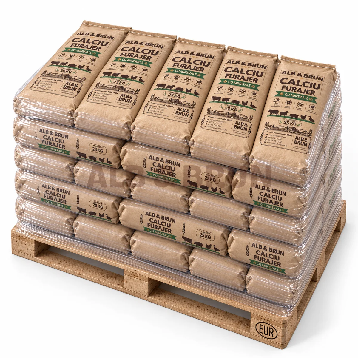 Calciu furajer cu minerale, 25kg, Palet Tona