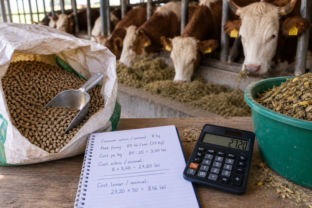 Cum calculezi costul real al furajului pe animal, nu pe sac
