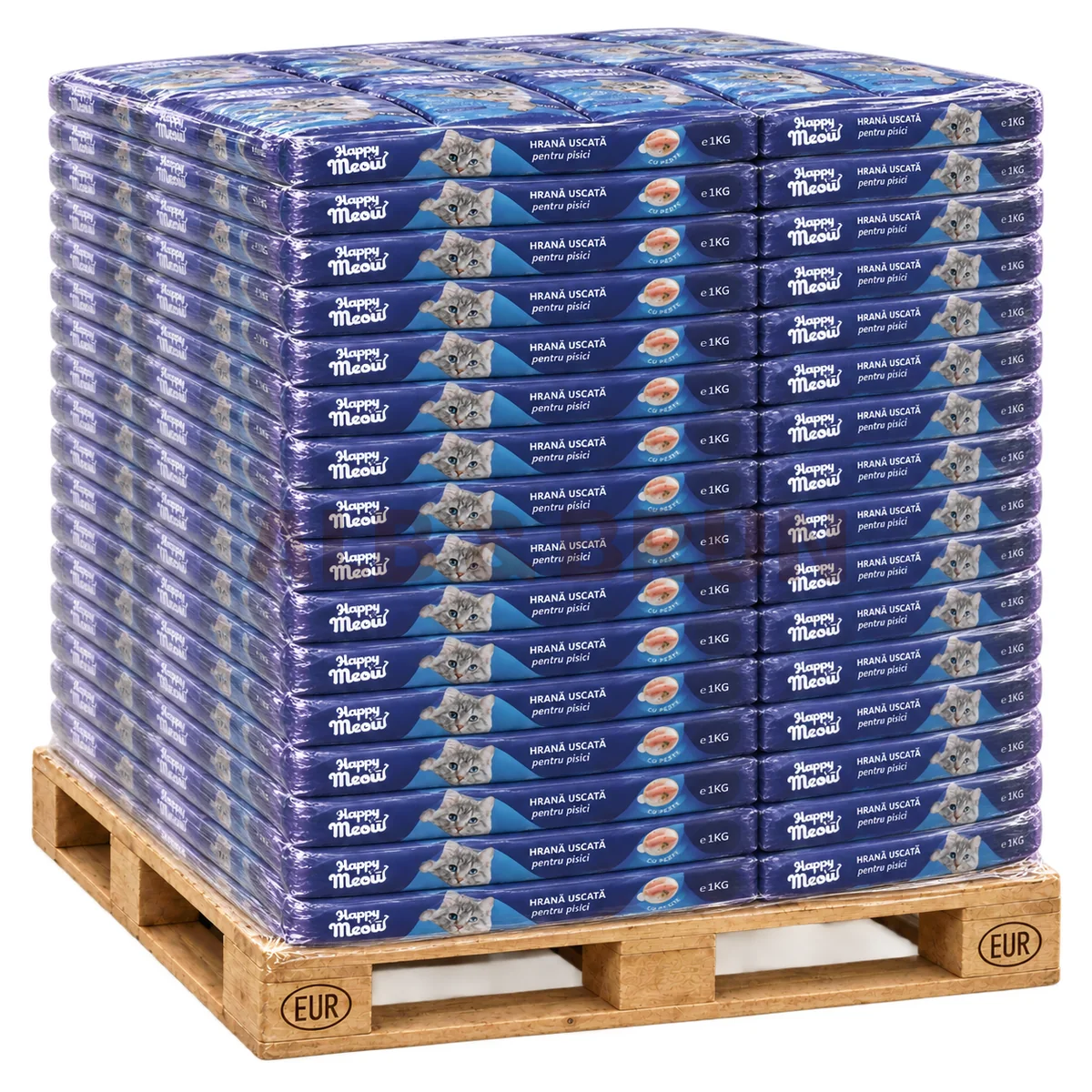 Hrana uscata pentru pisici, Happy Meow, Peste, 1kg, Palet 500 kg