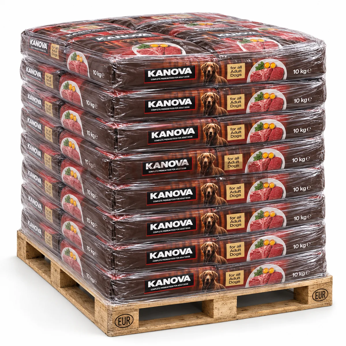 KANOVA Beef Adult – Hrană uscată completă pentru câini adulți, 10kg, Palet 680 kg