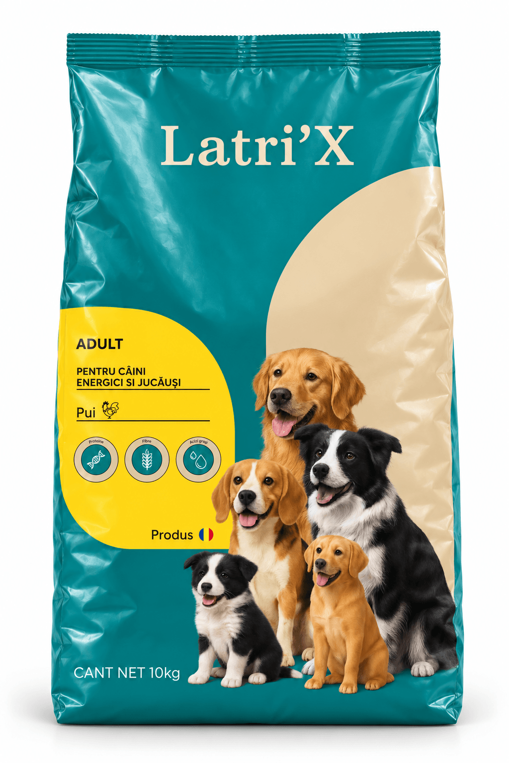 LatriX Pui 10 kg, hrană uscată pentru câini adulți