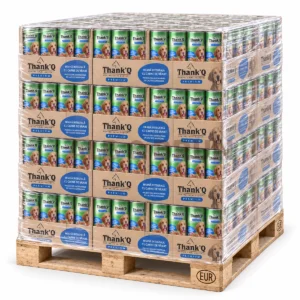 Thank Q - Conserve pentru caini vanat, 1240 gr x 12 buc, Palet 835 kg