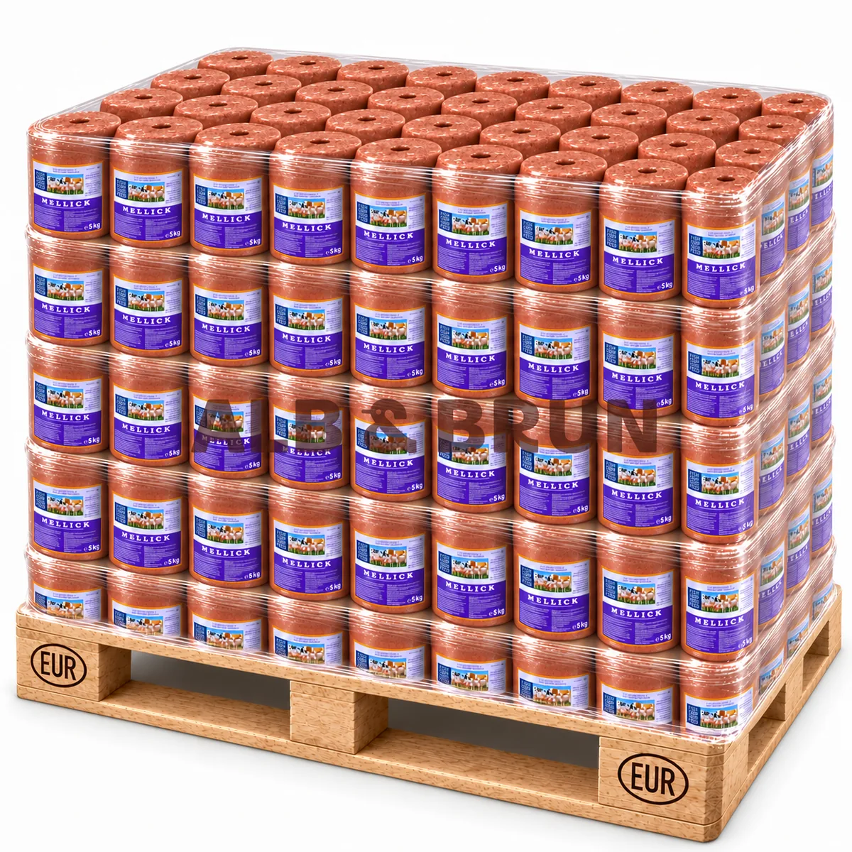 Bloc mineral MELLICK – Cu melasă pentru rumegătoare, 5kg, Palet Tona