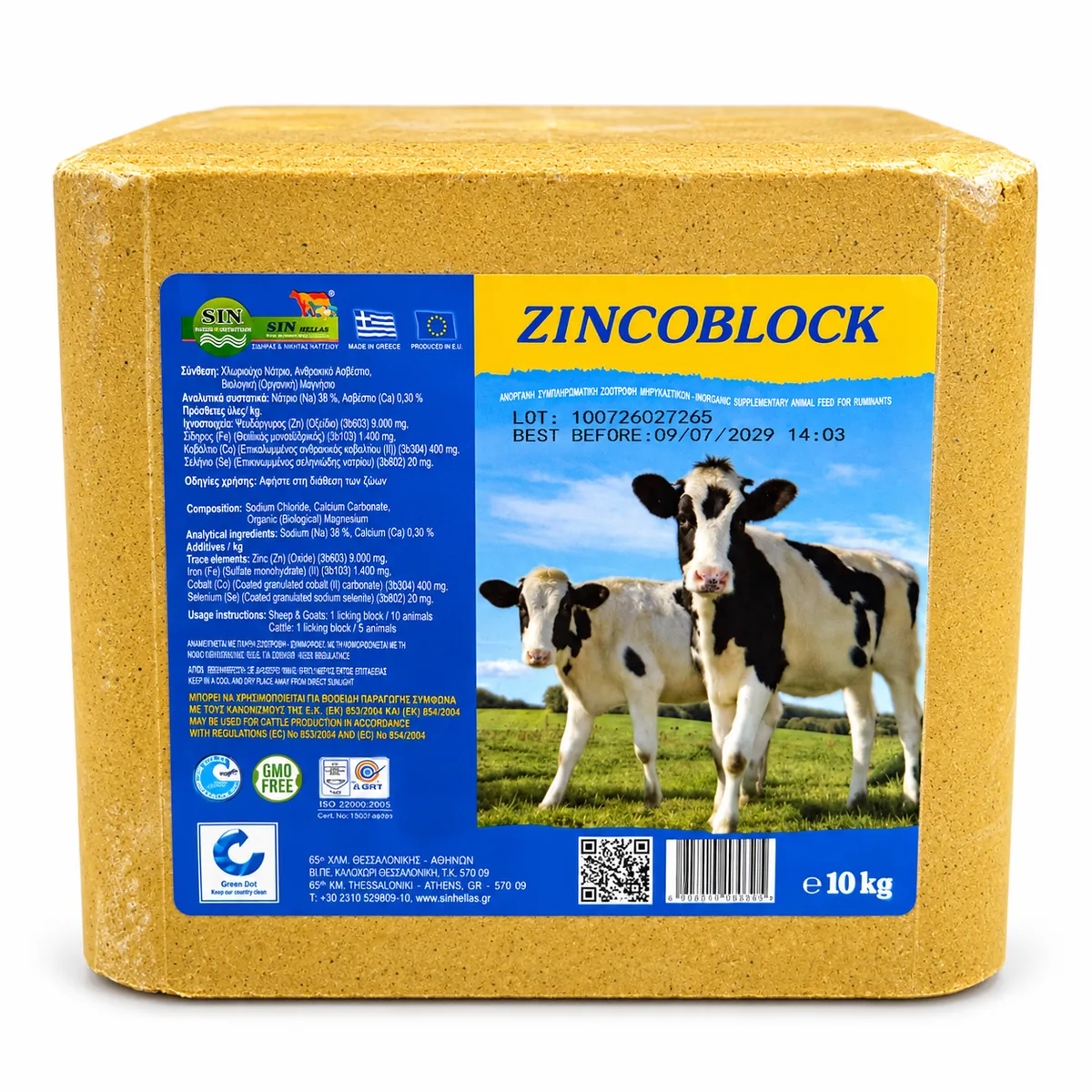 Bloc mineral ZINCOBLOCK – Cu zinc pentru rumegătoare, 10 kg